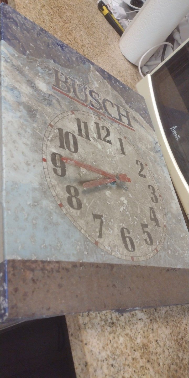 Old Busch Tin Clock