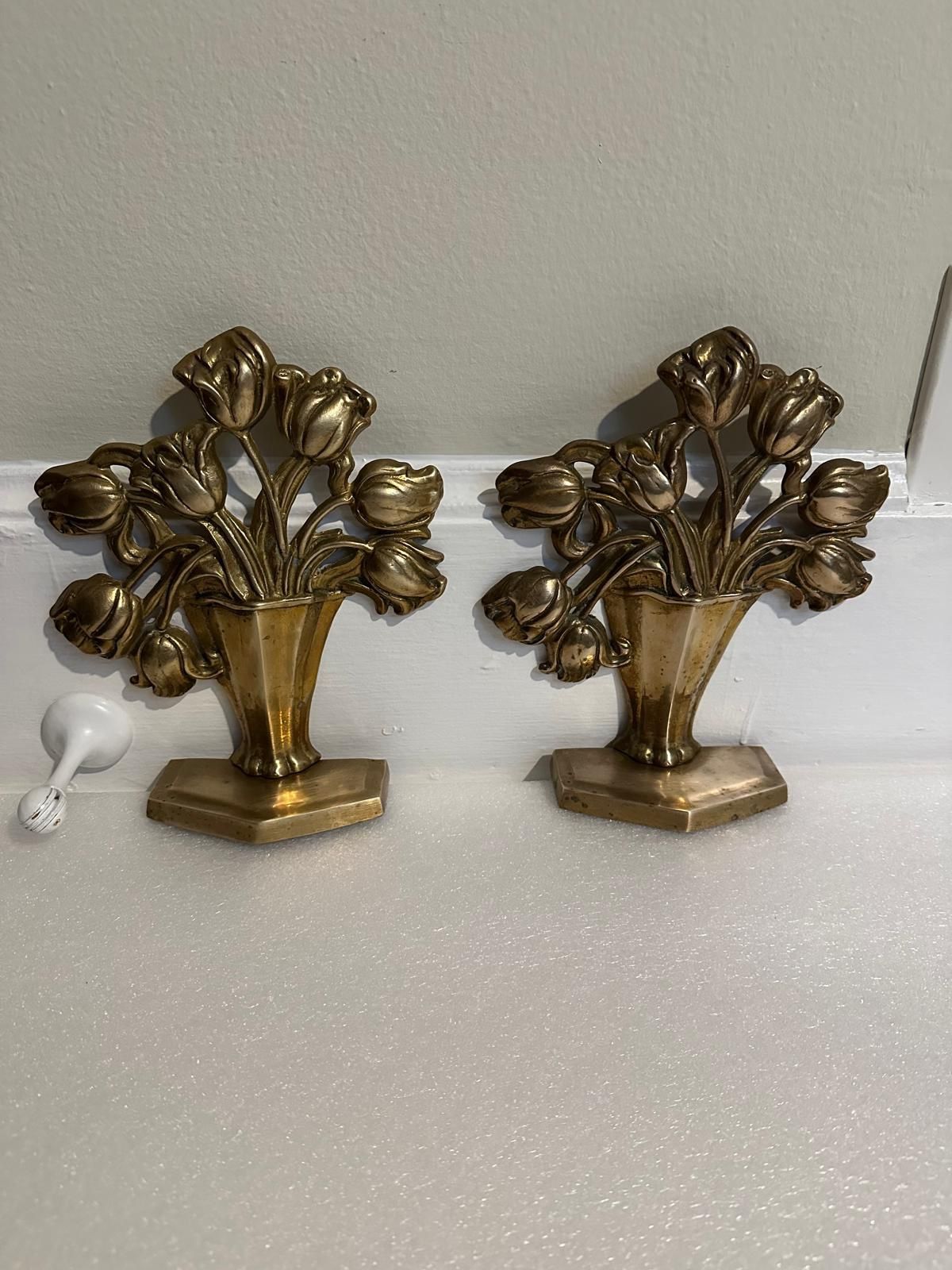 Vintage Brass Bookends 9.5”H
