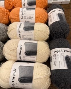 Yarn by loops and thread