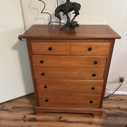 Dresser With Bronze Statue 