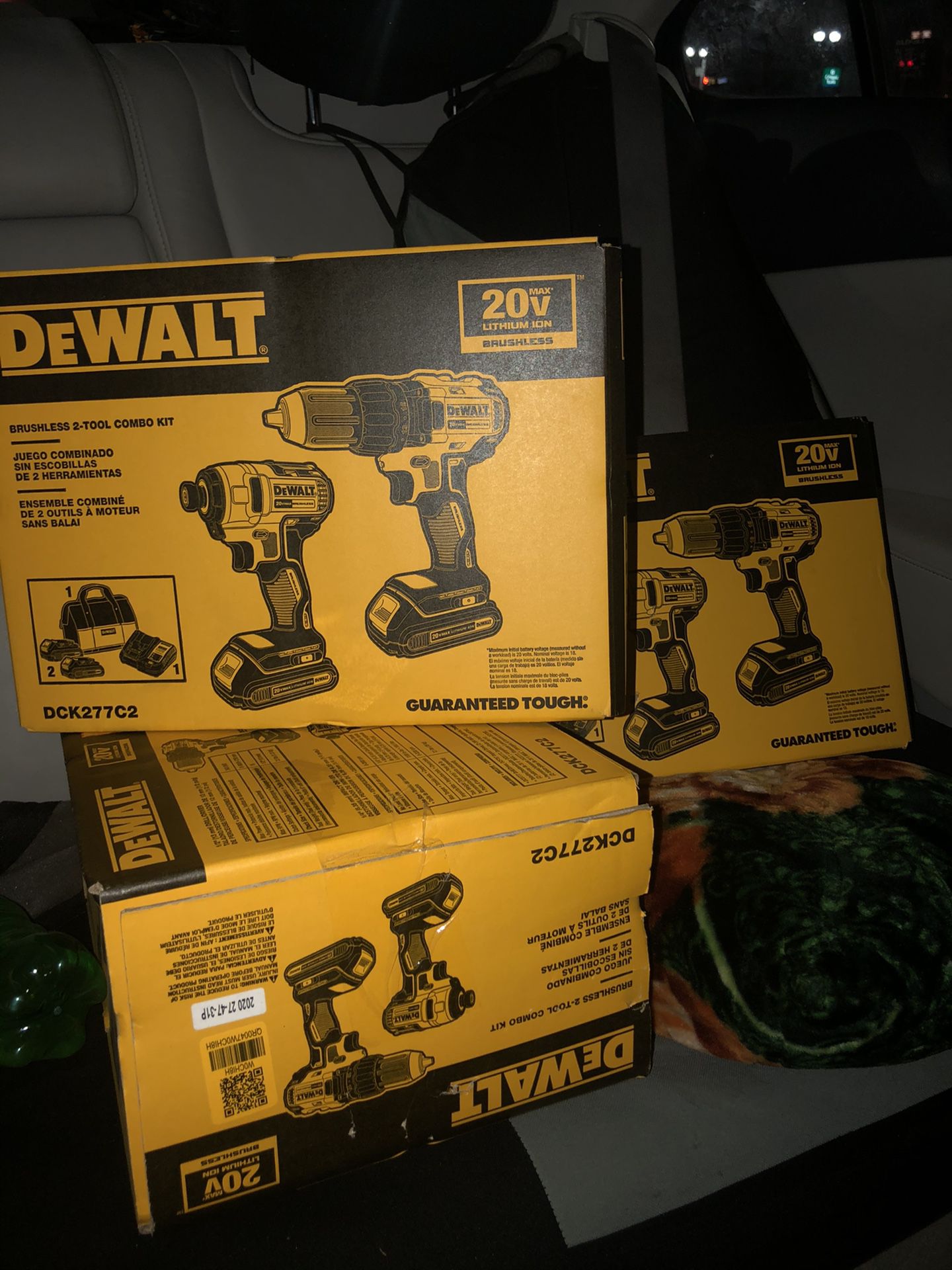 3 Dewalt Brushless 2 tool combo kit