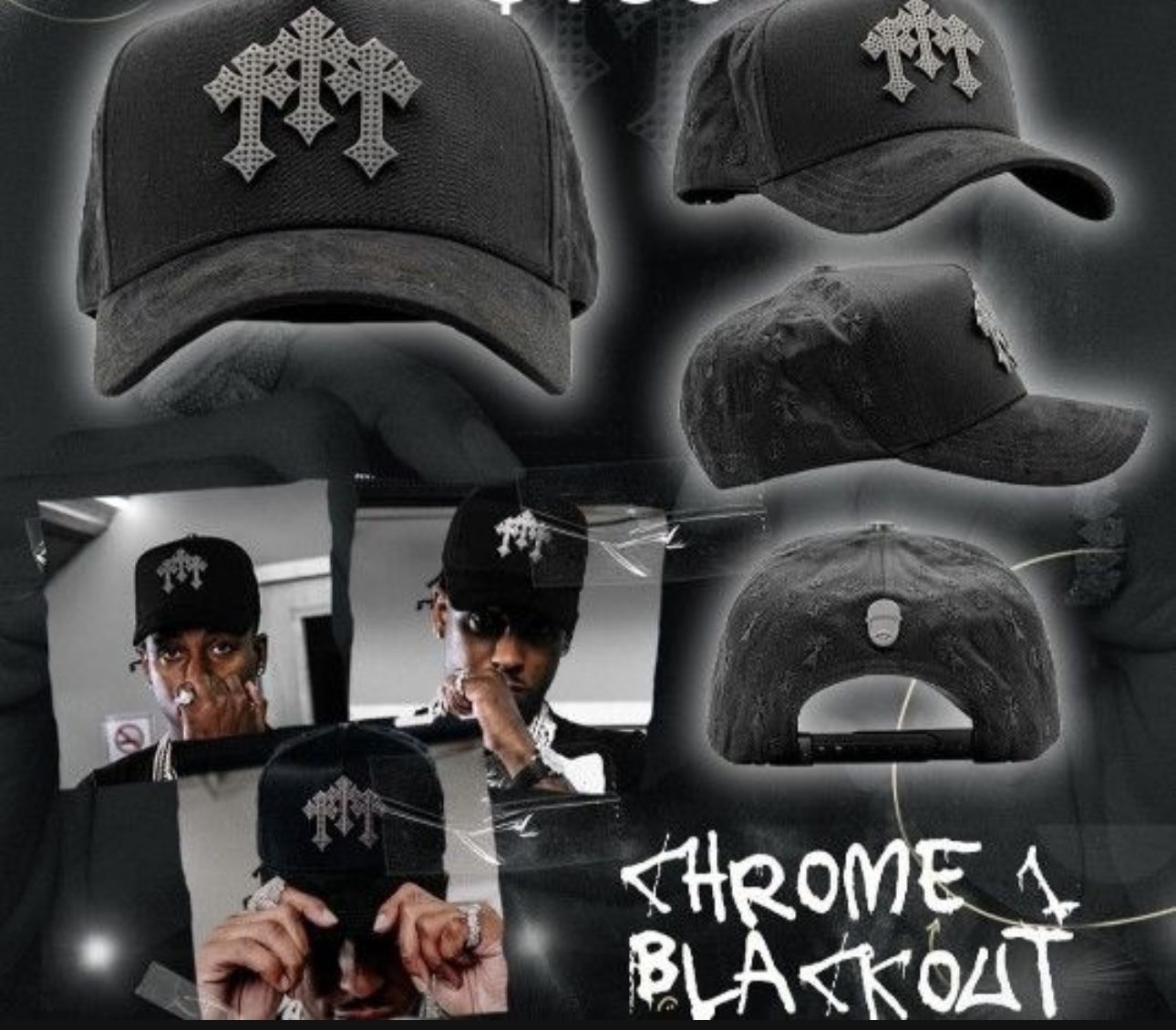 Barbas Hat Chrome Black Out - www.benaras.co display picture 1