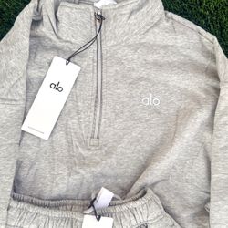 Alo Quarter Zip Jacket Set
