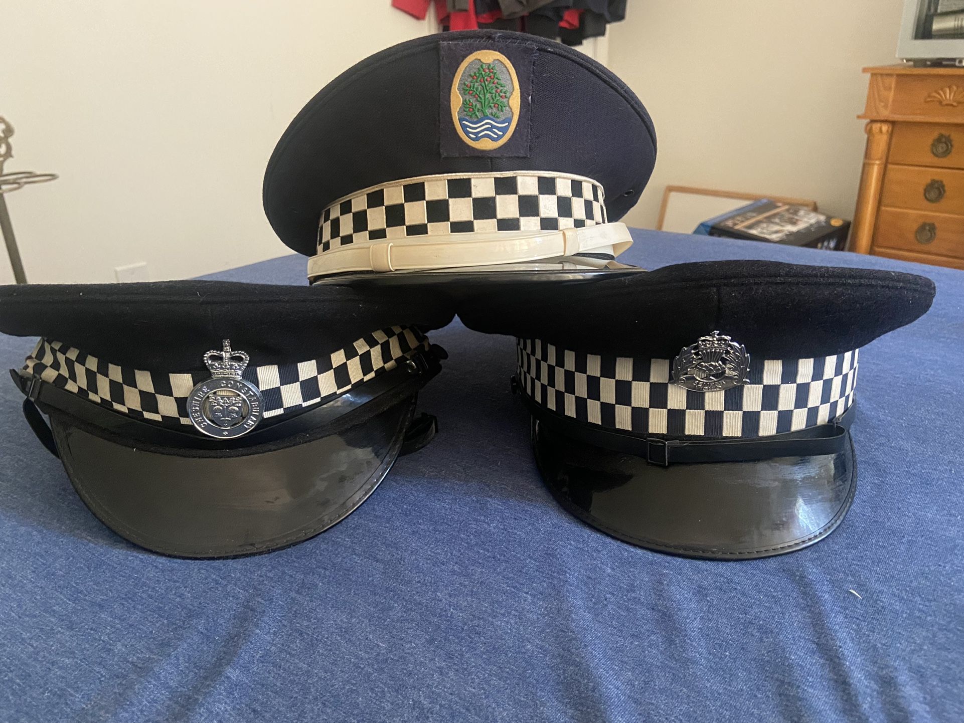 Vintage Metropolitan Checkered Police Hats