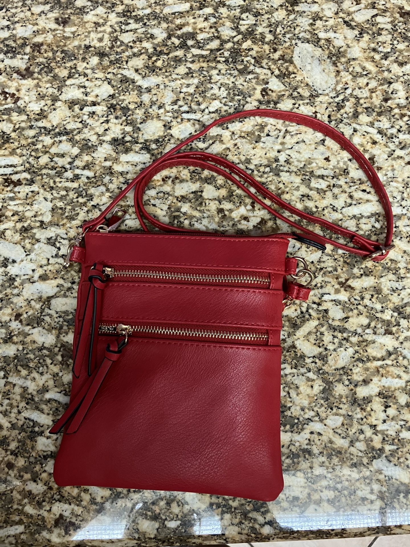 Isabella Multi Pocket Crossbody Bag (Red)