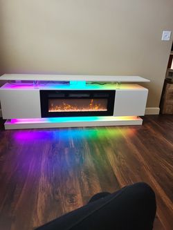 Light up TV Stand with fireplace