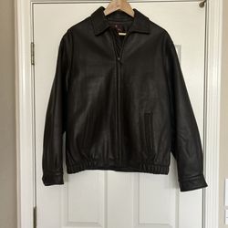 Brooks Brothers Chocolate Brown Leather Jacket