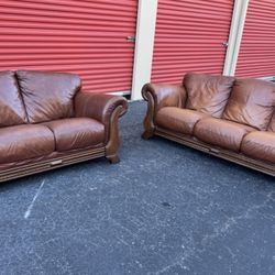 Too Grain Leather Sofa And Love Seat 