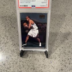 1998 BOWMAN'S BEST #105 VINCE CARTER RC RAPTORS HOF PSA 10 