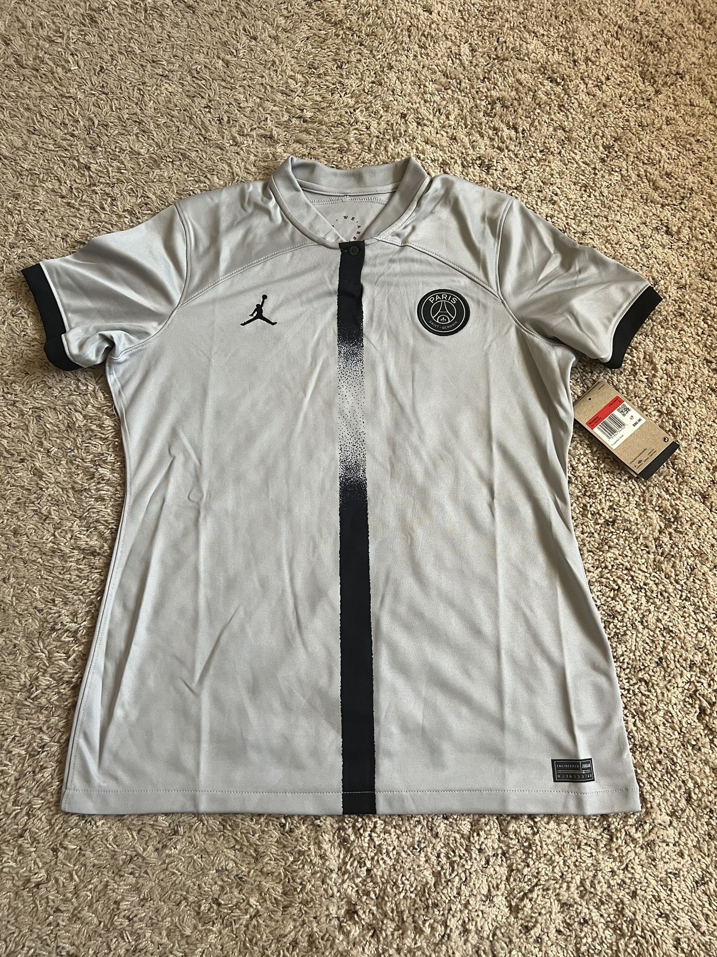 Women’s Jordan x PSG 2022/23 Stadium Jersey Grey Black DJ7780-078 Women’s Size LARGE NEW