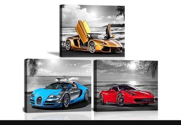 While hanging framed car art
