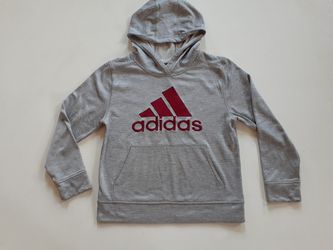 Adidas boys gray pullover hoodie size M