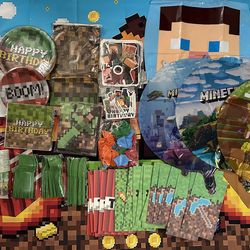 Minecraft birthday party decorations.