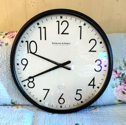 ~*~ LARGE 28 INCH WALL CLOCK ~ STERLING & NOBLE ~ HEAVY & NICE QUALITY ~*~