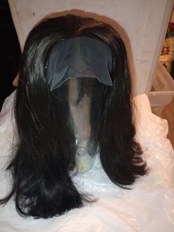 Long Black Straight Headband Wig
