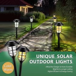 Solar Pathway Lights Waterproof Outdoor Lighting, 8 Pack Cold White