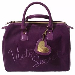 Vintage Y2K 1990’s Purple Love Victoria’s Secret Handbag Purse Makeup Bag