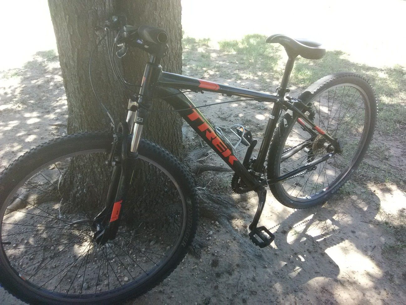 trek orange and black mountain bike