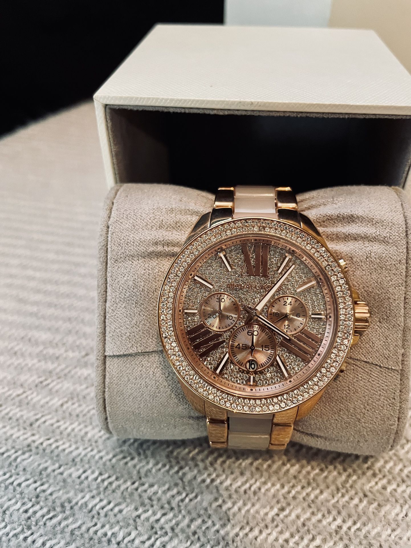 Michael Kors MK6096 Ladies Wren Rose Gold Chronograph Watch