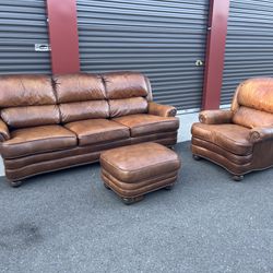 Leather Couch, Chair & Ottoman! Free Delivery