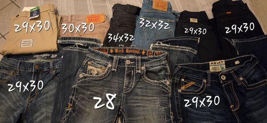 men's jeans brands like Rock Revival, Levi's, and Kenneth Cole