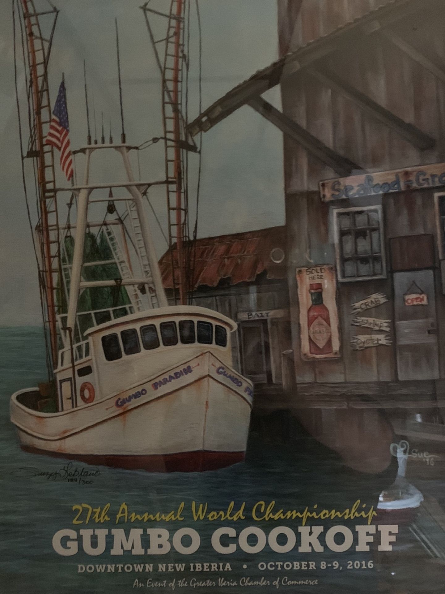 18x24 Gumbo Cook Off Picture Framed With Old Cypress Wood