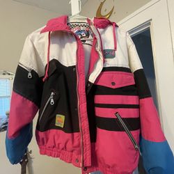 vintage 80s/90s color-blocked ski jacket