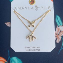 Gold Antler And Arrow Layered Necklace 