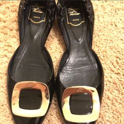 Roger Viver Black Patent Chips Sz 40.5 (US 10)