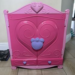 Build A Bear BAB Fancy Armoire Closet Wardrobe Pink and Purple With 2 Drawers