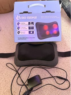 Shiatsu neck and back massager with heat option and has Velcro straps
