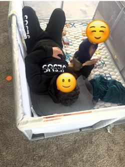 Large playpen with mat