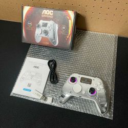 New AOC Interactive Screen PC Controller — Wireless Controller Compatible W/ PC/Switch/Switch 2/iOS/Android, Hall Effect Joystick & Triggers, RGB Ligh