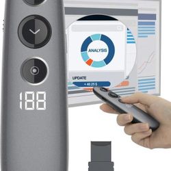 Presentation Remote, Doosl Digital Highlighting Wireless Presenter Clicker Magnify Pointer Digital Pointer Mouse with LCD Timer，Clicker for Laptop p