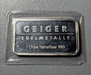 Geiger One Ounce .999 Silver Bar Vintage