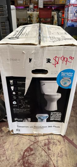 KOHLER Cimarron 12 in. Rough In 2-Piece 1.28 GFP Single Flush Elongated Toilet in White with Soft Close Seat