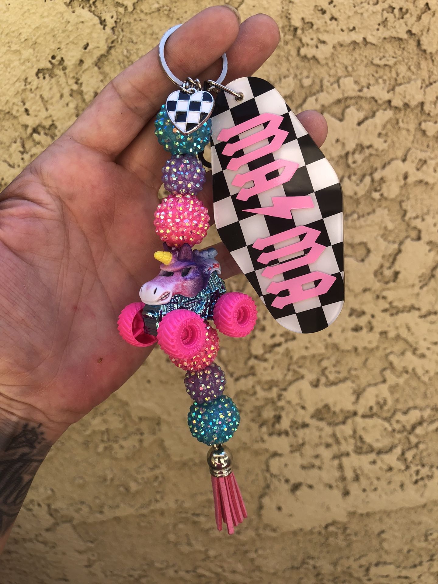 Sparkle Smash Monster Truck Keychain
