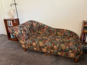 Floral Upholstered Chaise Lounge