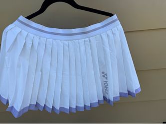 YONEX Athletic Pleated Tennis Skirt - White/Lavender (Size S/M)