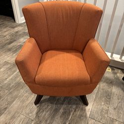 Orange Wingback Chair