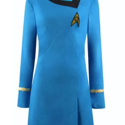 Star Trek The Original Series The Female Duty Uniform Blue Dress Cosplay Costume. Size L