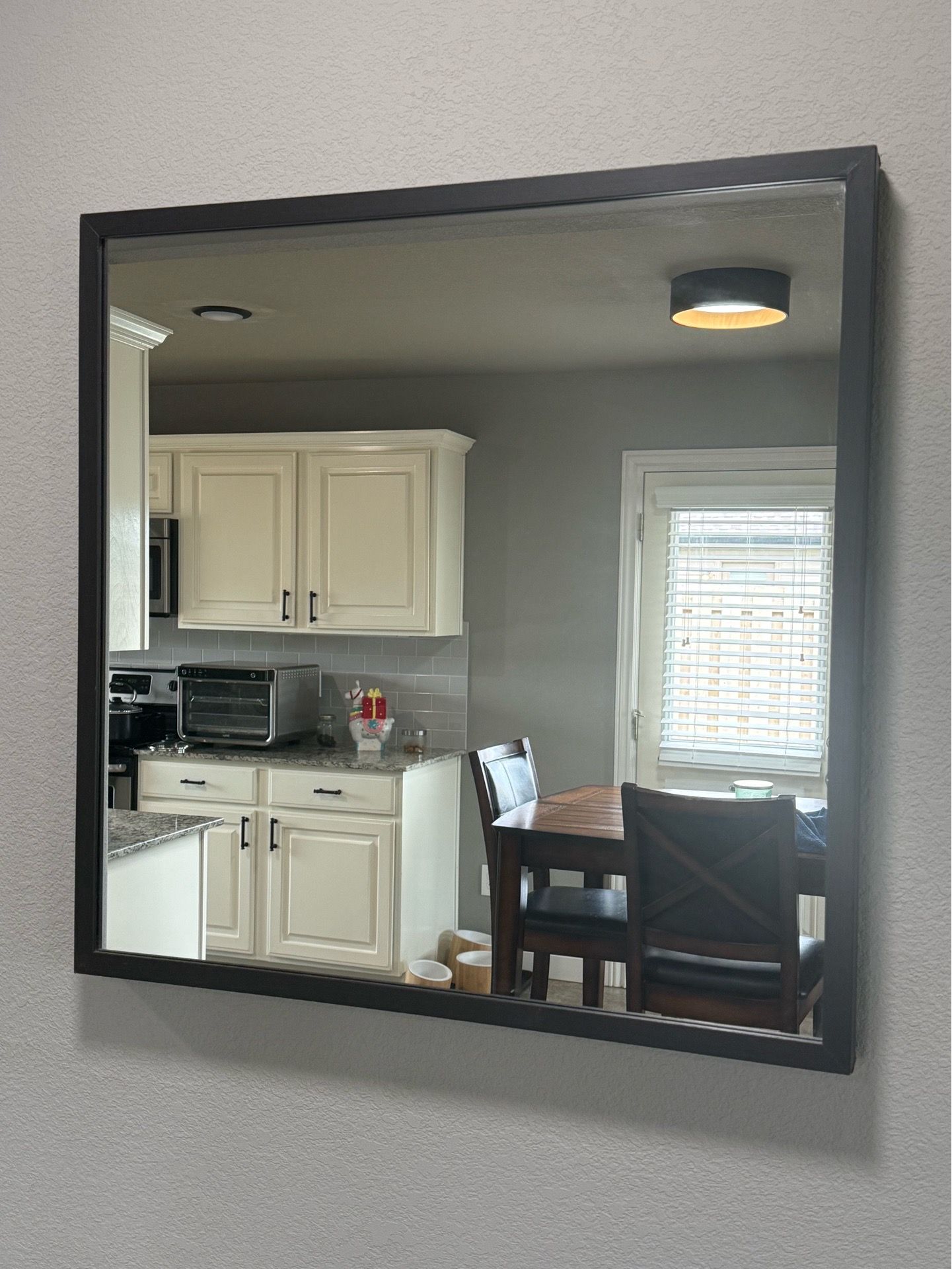 Square Wall Mirror – Black Frame (28” x 28”)