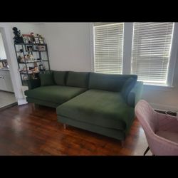 Green Velvet Sectional
