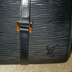 LOUIS VUITTON Souffot Handbag Black Epi Leather LV Logo Pre-owned 