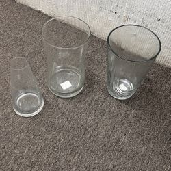 Set of 3 Clear Glass Vases – Modern & Minimalist