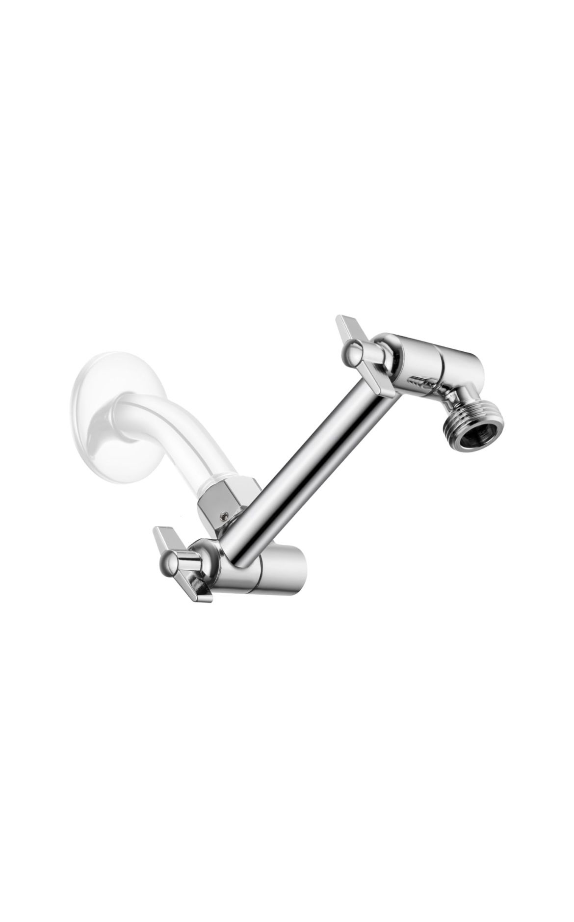 5” Adjustable Shower Head Extension Arm, With Locking Set Screw, Easy To Install, G1/2 Universal Connector Compatible