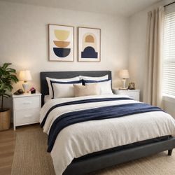 Bedroom Set Queen Bedframe+Mattress+Nighstand