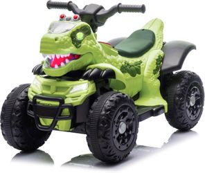 Electric Ride On Dinosaur ATV for Kids Age 3,12V Kids Electric Car with 4 Wheelers Ride On Toy with