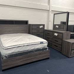 Grey Queen 4pc Bedroom Set
