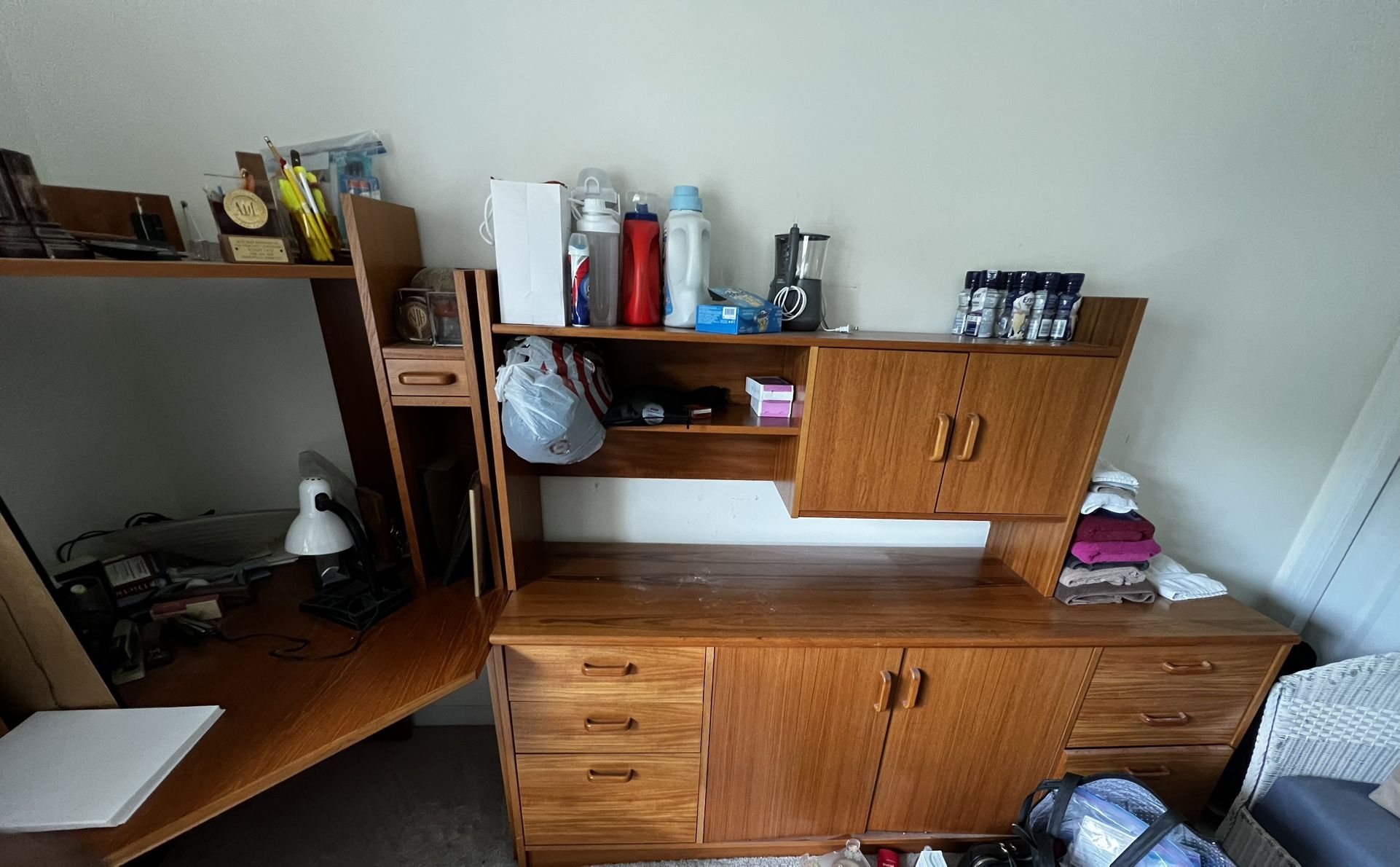Wood Cabinet With Hutch